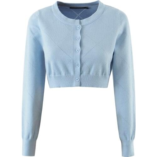 JC·KILIG 2021 Knitted Cardigan Single Breasted Coat Slim Top L9778