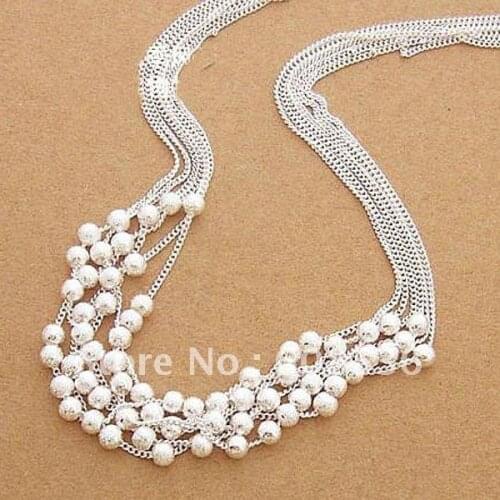 Women big pearl necklace freshwater pearl long necklace S925 sterling Silver color pearl necklace for girl N08