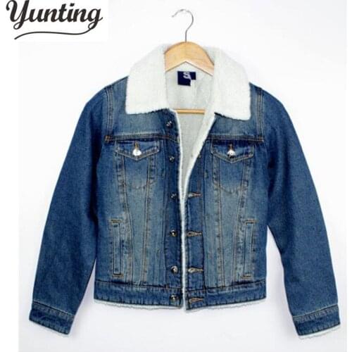 Womens winter denim coat fabric cashmere hooded thick parka long section jeans outwear clothes casacos femininos