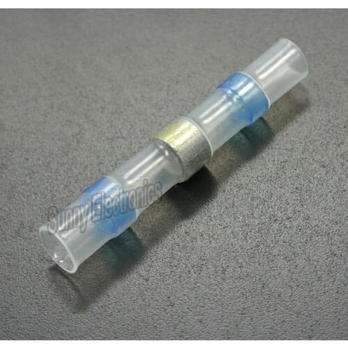 10pcs/lot Blue Heat Shrink Solder Butt Splice Auto Connectors Terminal Electrical