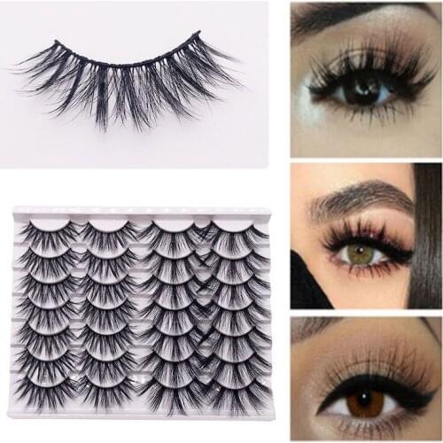 14 Pairs Eyelashes 4D Mink Natural False Eyelashes Dramatic Volume Lashes Makeup Eyelash Extension Silk Eyelashes