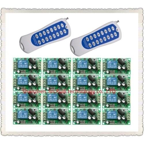 16CH Control 16Pcs 1 Channel 1CH DC 12V 10A Relay Receivers Wireless Lamp System JRL-4280