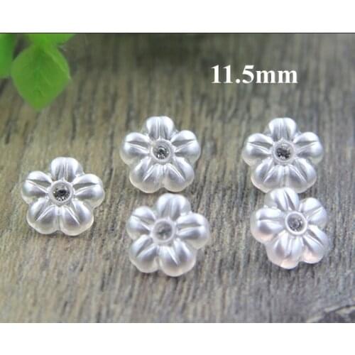 30pcs/lot Size:11.5mm Rhinestone Embellishment Shirt Buttons Flower Shape Button for Garment(ss-4497)