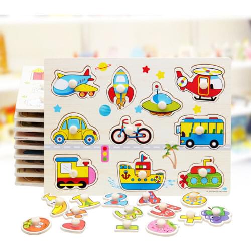 30cm 3D Wooden Puzzle Toy Kids Early Educational Toys Baby Hand Grasp Alphabet Digit Learning Wood Jigsaw Toys for Children