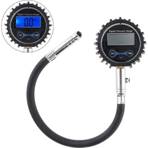 300PSI Precision Electronic Digital Blue Backlight Night Vision Car Tire Gauge with Lengthening Tube Pressure Measuring Valve