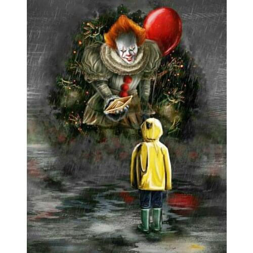 5D DIY Diamond Painting IT Film Horror Clown balloon Boy Full Drill Embroidery Cross Stitch Mosaic Craft Kits Home Decor Gifts