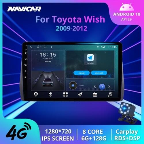 2Din Android10 Car Radio For Toyota Wish 2009-2012 Stereo Receiver GPS Navigation Car Multimedia Player Car Video Auto Radio IGO