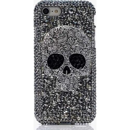 Glitter Bling Skull Phone Case For Samsung Galaxy S21 S20 FE Ultra S10 S9 S8 Plus Note 20 Ultra 10 8 9 Diamond Rhinestone Cover