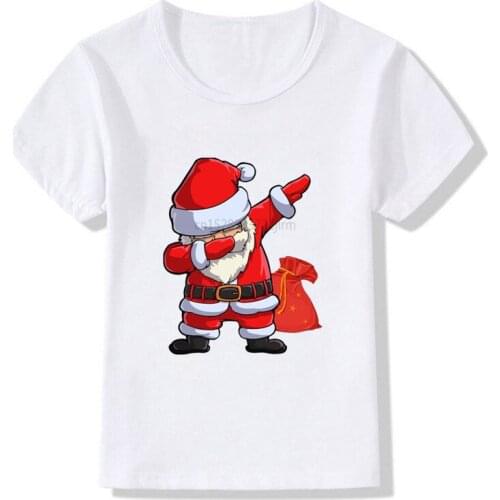 Kids Christmas Santa Present Print T Shirt Children Merry Christmas Clothes T-shirt Boy&Girl Christmas Pet Deer Gift Tshirt Baby