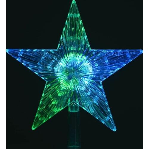HD5 Color Changing LED Light Up Star Christmas Tree Topper Xmas Decoration Multi Color LED Light