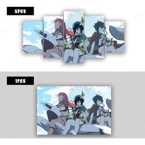 Game Poster Genshin Impact Game Character Dadalia/Zhong Li Anime Posters Canvas Painting Wall Poster Wall Art Picture Home Decor