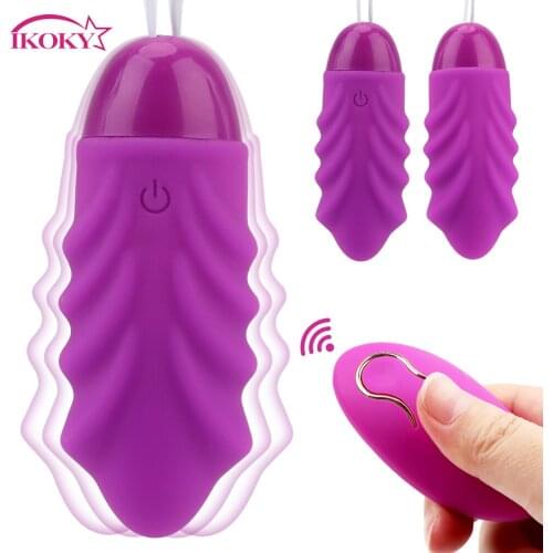 IKOKY Wireless Remote Egg Vibrator Bullet Clitoris Stimulation Massager Strapon Dildo Vibrators Sex Toys for Women 10 Speed