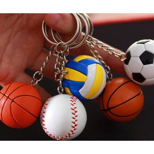 Creative Volleyball Keychain Sport Key Chain Car Bag Ball Baseball Key Ring Holder Volleyball Gifts For Players Keyring Keychain