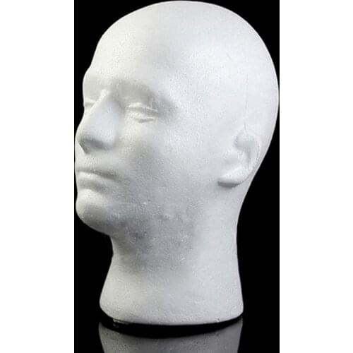 Mannequins Male Head Model Lightweight Sturdy Styrofoam Durable Foam Wig Stand for Exhibition