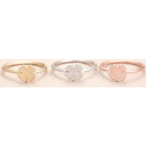 Fashion a clover ring, lovely wish lucky ring, Silver plated rings for women