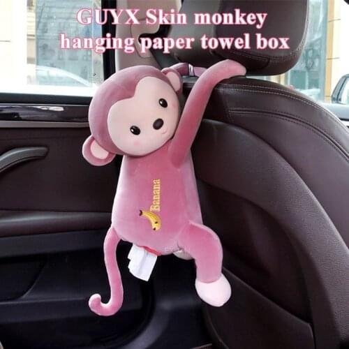 Cartoon tissue box car household tissue storage bag cute monkey rabbit car interior decoration multiple styles