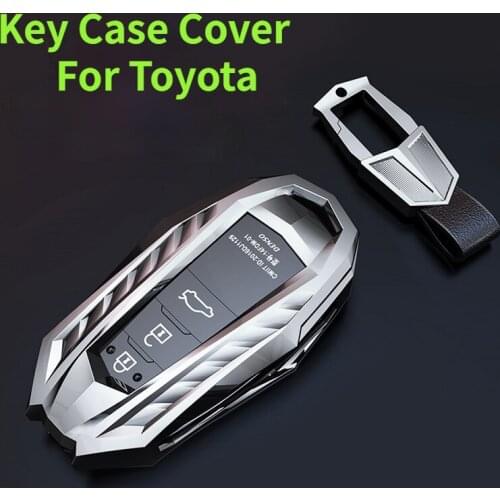 Mutips Zinc Alloy Car Remote Key Cover Case For Toyota Camry Corolla C-HR CHR Prado RAV4 Prius 2018 2019 2020 Auto Accessories