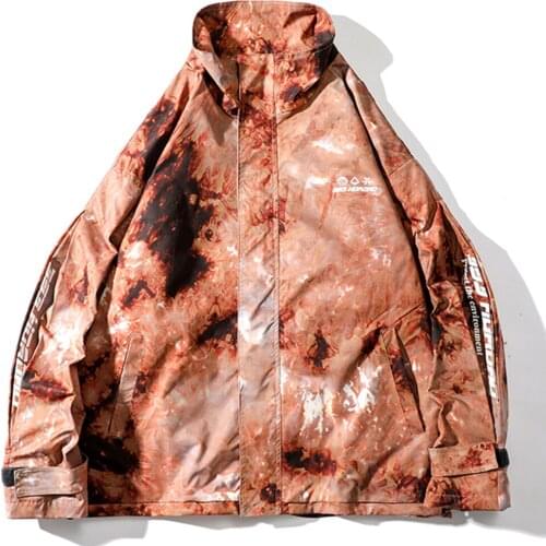 2021 Autumn Winter New Fashion Full Printing Men Jacket Turn-Down Collar Casual King Size Coat