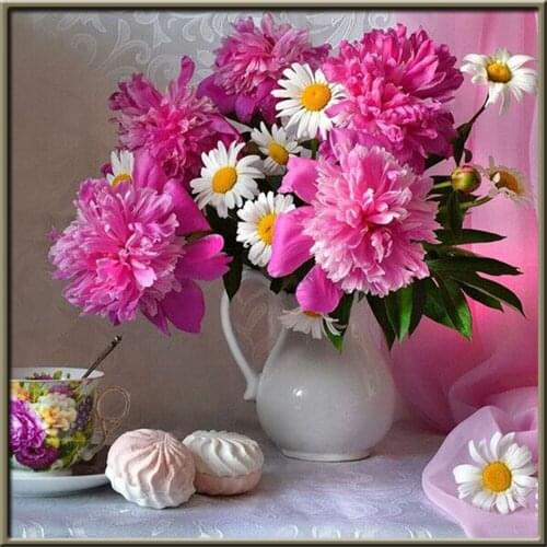 Flowers Rose Printed Canvas 11CT Cross Stitch Kit Embroidery DMC Threads Handmade Handiwork Painting Sewing Gift Floss