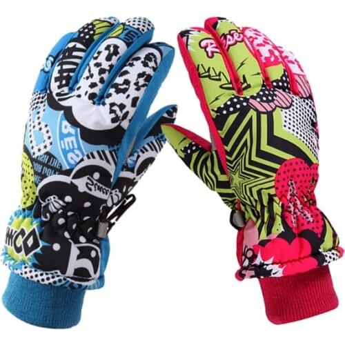Winter new brand outdoor warm gloves children outdoor single and double board skiing gloves hiking fishing five-finger gloves