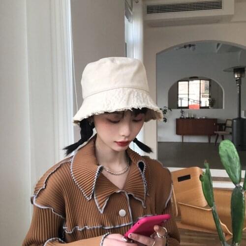 New Womens Cotton Bucket Hats Summer Sunscreen Panama Hat Men Pure Color Sunbonnet Fedora Outdoor Fisherman Hat Beach Cap