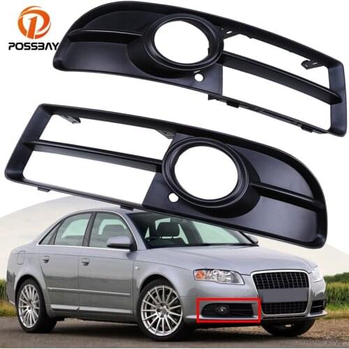 POSSBAY Car Front Bumper Lower for Audi A4 B7 Cabrio S-Line 2005/2006/2007/2008/2009 Headlight Fog Lights Car-Styling