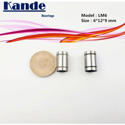 Kande Bearings LM6UU 10pcs LM6UU Linear Bearing 6x12x19mm LM6 UU Linear Bearing LM6