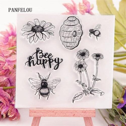 PANFELOU bee Pollen Count Transparent Silicone Rubber Clear Stamps cartoon for Scrapbooking/DIY Easter wedding album