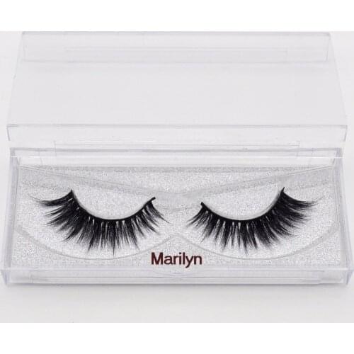 Visofree Faux Mink Eyelashes Super Thick End Eyelashes Natural Plastic Black Band Lashes 1Pair/box Extension False LashesMARILYN