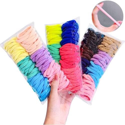 Women Girls Colors Soft Scrunchies Elastic Hair Band Lady Lovely Solid Rubber Bands Female Hair Accessories Rubber Bands Rope