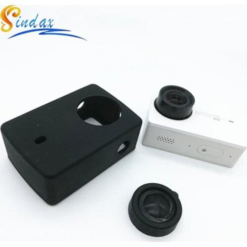 Sindax Silicone Case+Lens Cover For Xiaomi yi 4K Protective Housing Soft Cover for Xiaomi yi 2 4K Action Camera accessories
