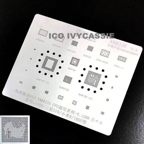 For LG V50/Samsung S10/Xiaomi 9/IQ00 BGA Stencil PMB SM8150 855 CPU RAM BGA153 OPM2622/4630 77661 Reball IC Tin Plant Net Solder