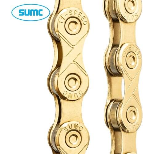 SUMC Bicycle Chain 11Speed Velocidade Bike Chain Mountain/Road Chains Bicycle Part 116 Links Gold Silver