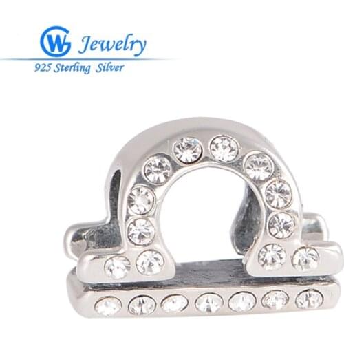 Libra Zodiac charm bead 925 Zircon jewelry Fashion Jewelry