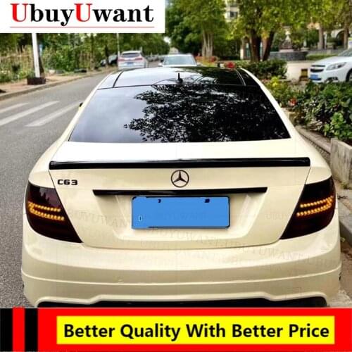 High Quality ABS Material High Kick Car Rear Trunk Racing Spoiler Wing Lip For W204 Coupe 2 Doors C-Class C180K C200 2008-2014
