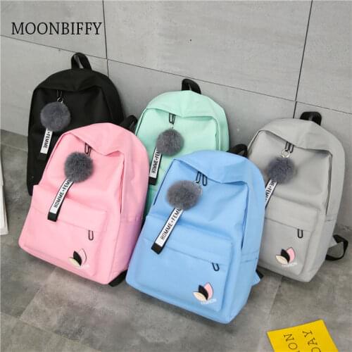 Women Backpack 2021 Brand Designer Simple Fashion Light Cheap Small Canvas Schoolbag Middle School Student Couple Backpack