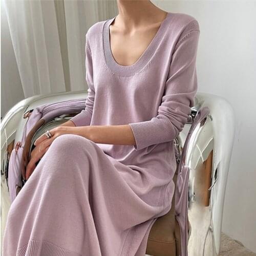 2021 New Autumn High Quality Ladies Dress Cotton Loose Fashion Solid Color Women Dresses Casual Elegant Female Dress T140