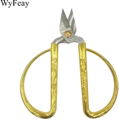 6 Size Golden Vintage Style Sewing Scissors Stainless Steel Abrasion Resistance Tailors Fabric Scissors Fabric Craft Household