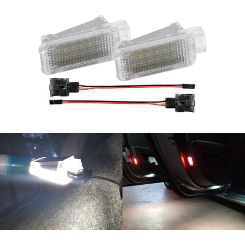 2PCs Led Door Courtesy Footwell Light Interior Trunk Luggage Boot Lamp For Audi A3 8P A4 B6 B8 A5 A6 C5 A8 Q5 Q7 TT
