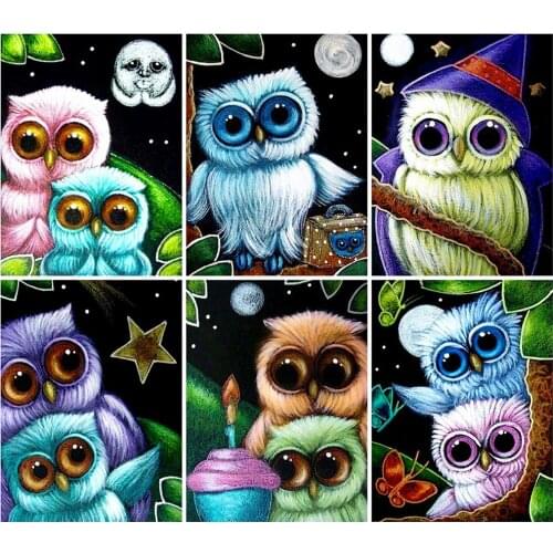 5D Diamond Painting Full Drill Square Animal DIY Diamond Art Embroidery Owl Cross Stitch Home Decoration