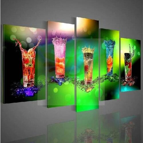 Abstract decorative wall pictures modern hand painted oil painting on canvas colorful glass wall art for living room bar decor