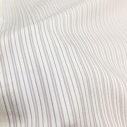 White and purple striped design twill silk cotton blended fabric fit for shirt,SCT753