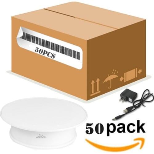 50PCS White Velvet Top Electric Motorized Rotating Display Turntable for Model Jewelry Display Stand and 4K HD Photography