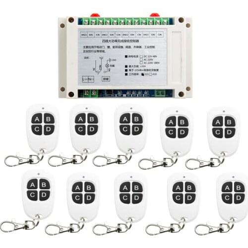 AC 220 V 250V 380V 4 CH 30A RF Wireless Remote Control Receiver Transmitter all-purpose power controller 433mhz 315mhz