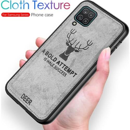Luxury Antler Cloth Pattern Fabric Cloth Phone Case For Samsung Galaxy A12 Cases For Samsung Galaxy A02 02S A32 A42 A52 A72 4&5G