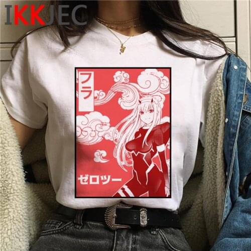 Darling in the Franxx Zero Two Aesthetic Manga clothes men 2021 plus size kawaii t shirt kawaii white t shirt