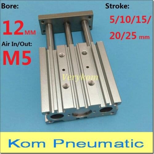 Pneumatic MGPM Three Rod With Magnetic Guide Cylinder 3 Axis Piston TCM MGPM12X10 MGPM12X20 MGPM12X25 MGPM12X5 SMC Type