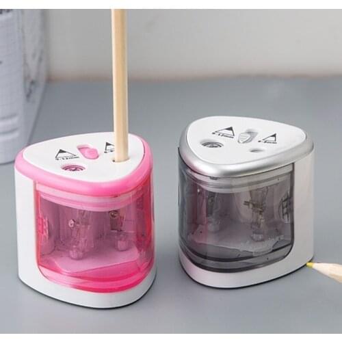 Battery Operated Pencil Sharpener W/2 Holes 6-8mm and 9-12mm Electric Sharpener Auto-Stop Pencil Charpener