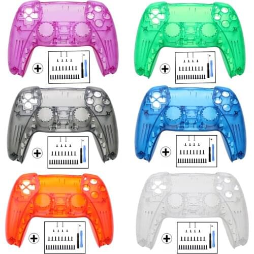 JCD 1pcs Translucent Colour Cover For Playstation5 Protective Shell Case Faceplate Replacement Parts & Screw Tool