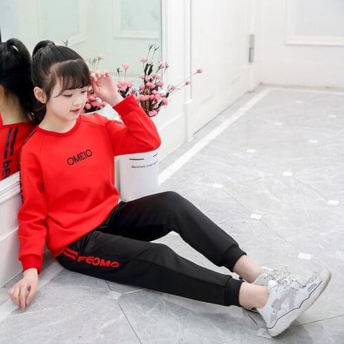 Girls Clothing Sets 2021 Autumn Spring Children Long Sleeve Shirts + Pants Suits Sports Kids Girl Clothes Teen 6 8 9 10 12 Years